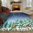 thumbnail image 1 of GlowSol 8'x10' Christmas Area Rugs for Living Room Bedroom Xmas Snowman Tree Festival Winter Decorations Rugs Soft Foldable Accent Rug, Blue, 1 of 8