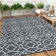 thumbnail image 1 of GlowSol 8'x10' Outdoor Plastic Straw Rug Reversible Outdoor Mats Waterproof Rug Modern Rug for Camping RV Patio Outside, Gray White, 1 of 7