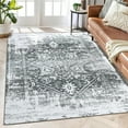thumbnail image 1 of GlowSol 8x10 Area Rug Washable Traditional Medallion Rug Oriental Print Rug Anti-Slip Non Shedding Distressed Rug for Home Decor, Gray, 1 of 6