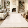 thumbnail image 1 of GlowSol 8x10 Washable Area Rug, Beige Geometric Non Slip Living Room Rug, Soft Low Pile Indoor Carpet for Bedroom Dining Room, 1 of 10