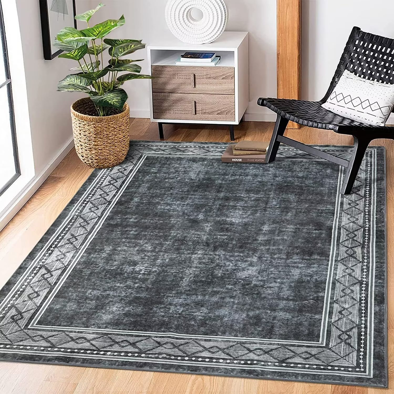 GlowSol 8x10 feet Washable Area Rug for Living Room Bedroom Modern ...