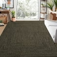 thumbnail image 1 of GlowSol 9' x 12' Area Rug Modern Braided Print Rugs for Living Room Bedroom Non-Slip Low Pile Accent Rug Washable Floor Cover, Black Brown, 1 of 8