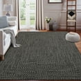 thumbnail image 1 of GlowSol 9' x 12' Area Rug Modern Braided Print Rugs for Living Room Bedroom Non-Slip Low Pile Accent Rug Washable Floor Cover, Gray Brown, 1 of 8