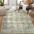 thumbnail image 1 of GlowSol 9' x 12' Area Rug Washable Rugs for Living Room Vintage Medallion Rug Floral Print Accent Rug Non-Slip Rug, Beige Brown, 1 of 7