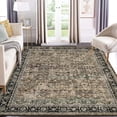 thumbnail image 1 of GlowSol 9' x 12' Area Rugs for Living Room Bedroom Vintage Distressed Floral Rugs Soft Foldable Rug, Brown, 1 of 7