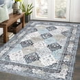 thumbnail image 1 of GlowSol 9' x 12' Large Area Rug Vintage Moroccan Trellis Distressed Rug Flower Bohemian Accent Rug Oriental Non-Shedding Rug for Home Office Dorm, Blue, 1 of 6