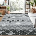 thumbnail image 1 of GlowSol 9' x 12' Rug Large Machine Washable Rug Moroccan Geometric Area Rug Distressed Trellis Accent Rug for Living Room Bedroom, Gray, 1 of 6