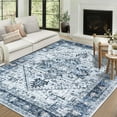 GlowSol 9' x 12' Vintage Large Area Rug Machine Washable Distressed Rug