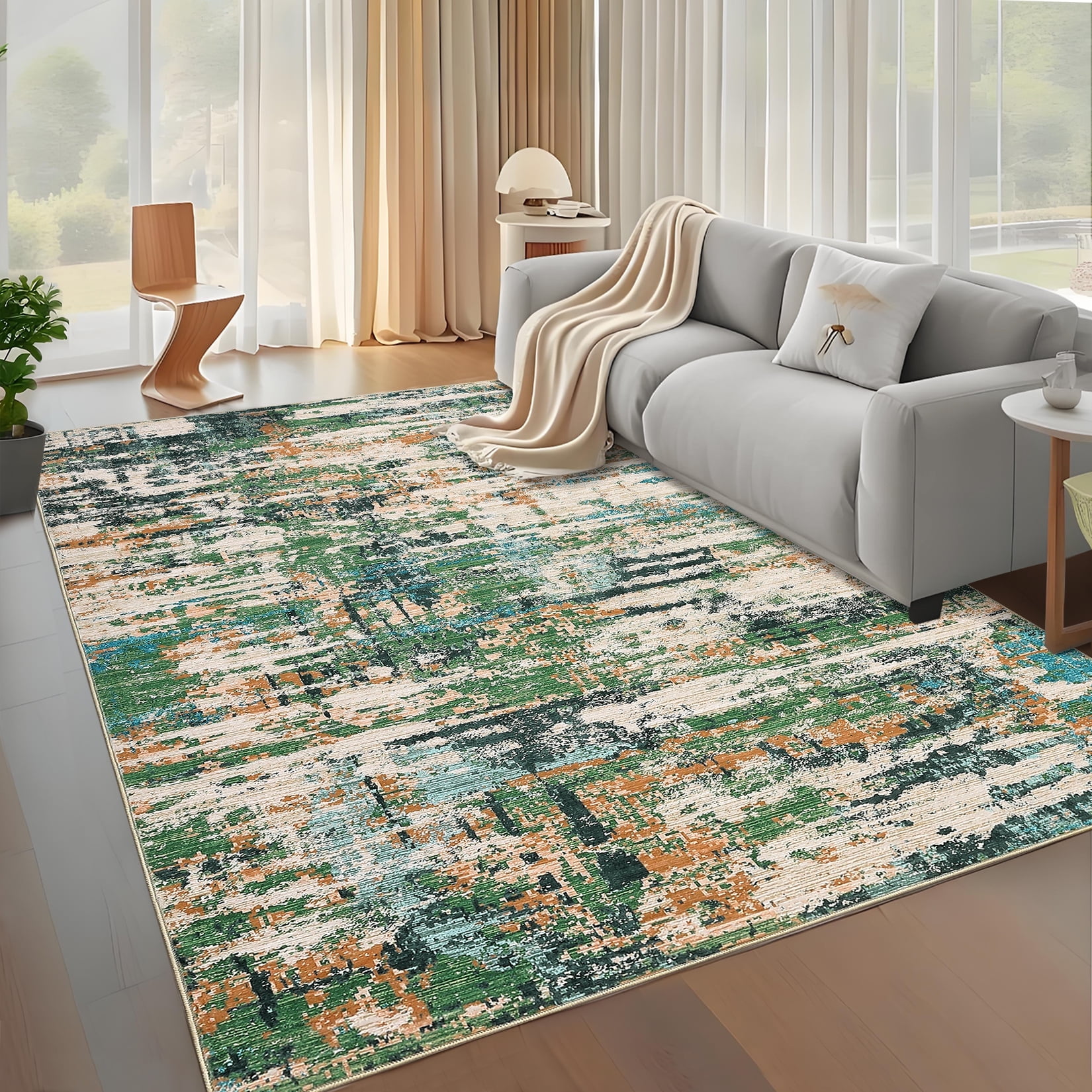 GlowSol 9'x12' Area Rug Modern Abstract Washable Rugs for Living Room ...
