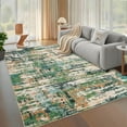 thumbnail image 1 of GlowSol 9'x12' Area Rug Modern Abstract Washable Rugs for Living Room Bedroom Indoor Soft Non Slip Low Pile Throw Rug, Green, 1 of 7