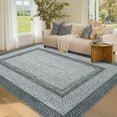 thumbnail image 1 of GlowSol 9'x12' Area Rug Washable Modern Braided Print Rugs for Living Room Bedroom Non Slip Low Pile Floor Carpet, Gray, 1 of 8
