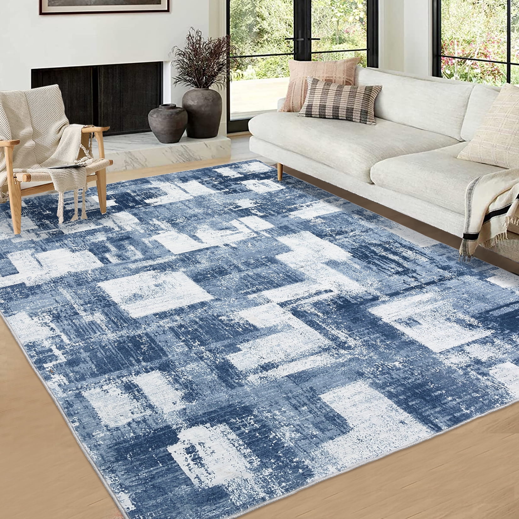 GlowSol 9'x12' Area Rug for Living Room Contemporary Abstract Rug