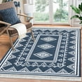 thumbnail image 1 of GlowSol 9'x12' Large Boho Area Rug with Tassel Geometric Rug Washable Rugs for Living Room Bedroom Low Pile Stain Resistant Accent Rug, Blue, 1 of 7
