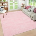 thumbnail image 1 of GlowSol 9'x12' Washable Rugs for Living Room Bedroom Modern Abstract Solid Area Rug Non-Slip Low Pile Rug Soft Foldable Accent Rug, Pink, 1 of 8