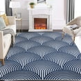 thumbnail image 1 of GlowSol 9x12 Large Area Rugs Washable Rug Modern Lines Print Rug Soft Geometric Rug Aesthetic Rug Foldable Thin Rug for Bedroom Living Room, Navy Blue, 1 of 6