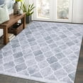 thumbnail image 1 of GlowSol 9x12 Large Rugs for Living Room Modern Geometric Rug Bohemian Carpet Moroccan Rug Non Slip Low Pile Rug Soft Accent Rug for Bedroom, Light Gray, 1 of 7