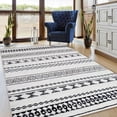 thumbnail image 1 of GlowSol 9x12 Large Washable Rug Bohemian Farmhouse Area Rug Modern Geometric Area Rug Moroccan Rug for Bedroom Dining Room Home Office, Black White, 1 of 8
