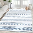 thumbnail image 1 of GlowSol 9x12 Large Washable Rug Bohemian Farmhouse Area Rug Modern Geometric Area Rug Moroccan Rug for Bedroom Dining Room Home Office, Blue, 1 of 6