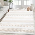 thumbnail image 1 of GlowSol 9x12 Large Washable Rug Bohemian Farmhouse Area Rug Modern Geometric Area Rug Moroccan Rug for Bedroom Dining Room Home Office, Light Brown, 1 of 6