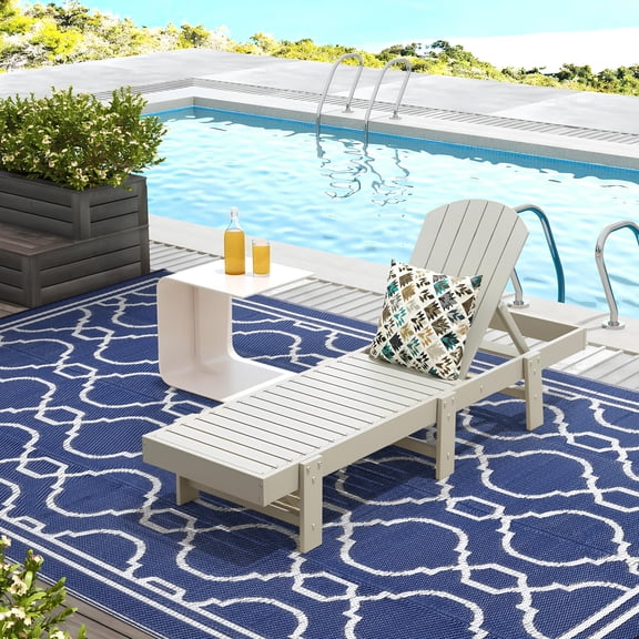 GlowSol 9x12 Outdoor Rug - PP Woven Water-Resistant Patio Rug Large, Modern Mosaic Design Lightweight Foldable Carpet for Deck Porch Camping,Dark blue/White