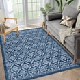 thumbnail image 1 of GlowSol Area Rug 5' x 7' Vintage Rug Floral Print Floor Cover Indoor Farmhouse Thin Rug Foldable Retro Accent Rug for Dining Room Office, Blue, 1 of 6
