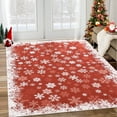 thumbnail image 1 of GlowSol Christmas Area Rugs for Living Room Bedroom 10' x 13' Large Xmas Snowflake Rug Washable Holiday Decor Carpet, Red, 1 of 7
