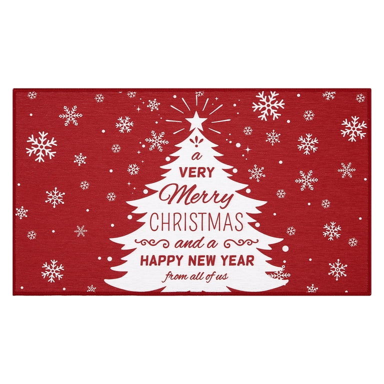 ANNAMALL Indoor Doormat, Christmas Trees Snow Winter Festival Red White Floor  Mat Front Doormat Non Slip Low-Profile Soft Door Rugs for Entry, High  Traffic Area…