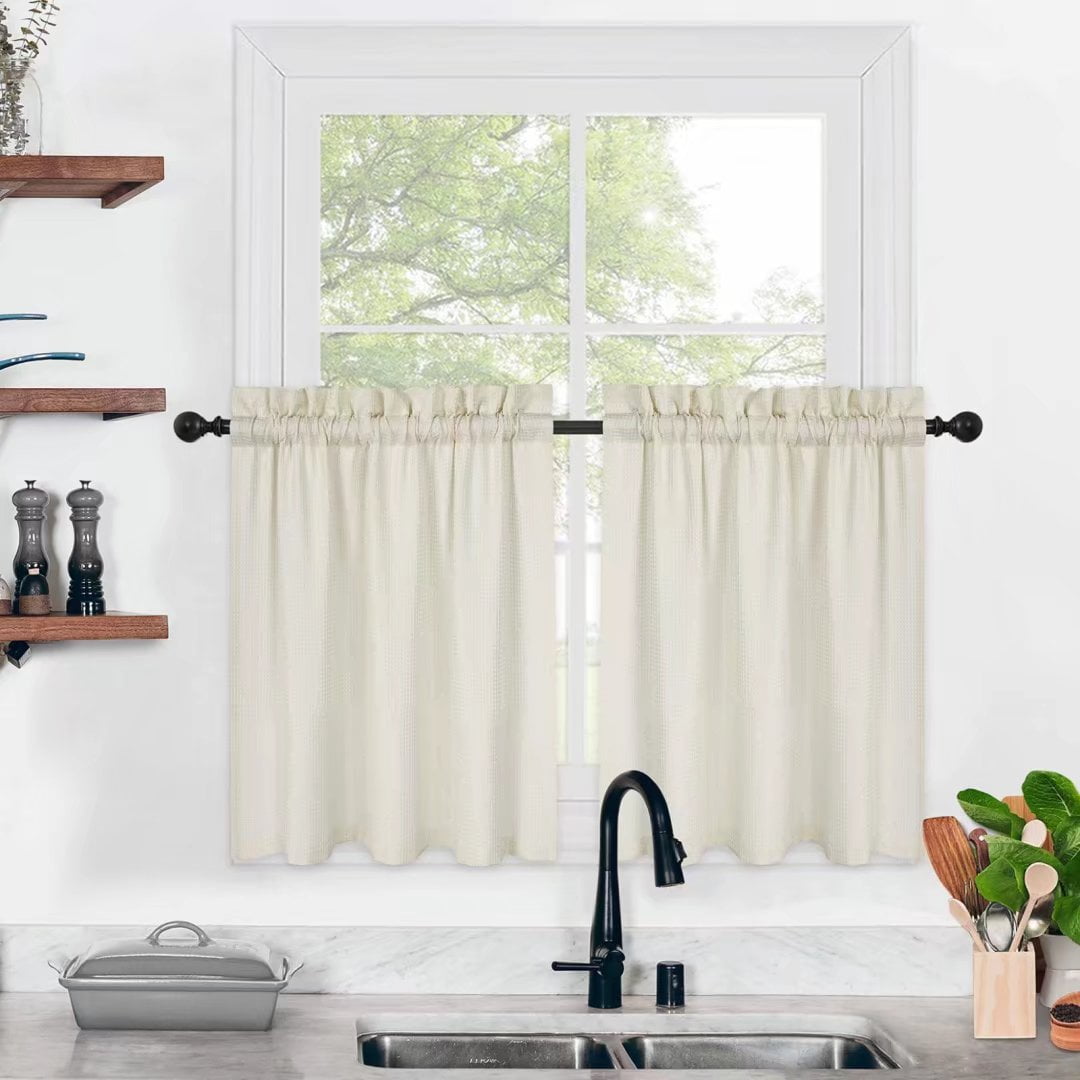 Farmhouse curtains store kitchen