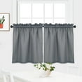 thumbnail image 1 of GlowSol Kitchen Curtains 30" x 30" Classical Waffle Woven Textured Blackout Short Tier Curtains for Bathroom Cafe, Gray, 2 Panels, 1 of 6
