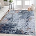 thumbnail image 1 of GlowSol Modern Abstract Area Rug 5'x7' Rugs for Living Room Indoor Contemporary Non-Shedding Stain-Resistant Carpet Home Decor, Blue/Multi, 1 of 7