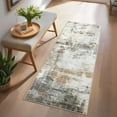 thumbnail image 1 of GlowSol Runner Rug 2'x6' Modern Abstract Washable Rugs for Laundry Room Indoor Soft Non Slip Low Pile Bedroom Rug, Beige, 1 of 8