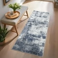 thumbnail image 1 of GlowSol Runner Rug 2'x6' Modern Abstract Washable Rugs for Laundry Room Indoor Soft Non Slip Low Pile Bedroom Rug, Indigo, 1 of 8