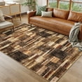 thumbnail image 1 of GlowSol Washable 9'x12' Geometric Rugs for Living Room Bedroom Modern Soft Non Slip Low Pile Farmhouse Area Rugs, Brown, 1 of 8