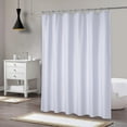 thumbnail image 1 of GlowSol White Extra Long Shower Curtain 72"Wx78"L Solid Water Resistant Fabric Bathroom Shower Curtain or Liner with Embossed Pattern, 1 Set, 1 of 5
