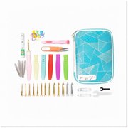 GlowStitch Pro - Illuminated Crochet Set | Ergonomic Handle, LED Light, Silicone Cover | 16 Interchangeable Hooks | Complete Crochet Kit with Leather Storage Case
