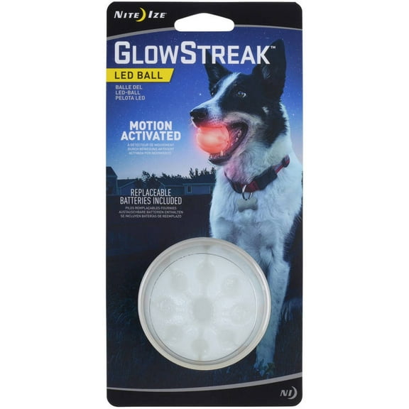 Nite Ize GlowStreak LED Dog Ball Two Point Five Inch Red