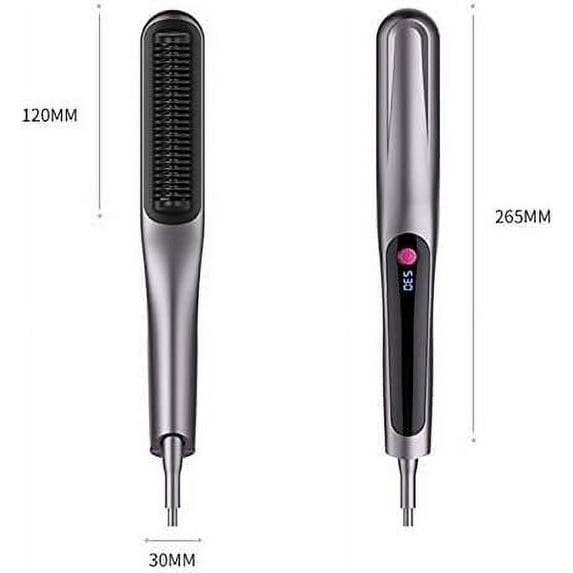 GlowTame Pro 2-in-1 Ionic Styler | Ceramic-Tourmaline Plates, 7-Temp Precision & 3D Anti-Scald for Frizz-Free Curls/Straight Styles (Onyx Black