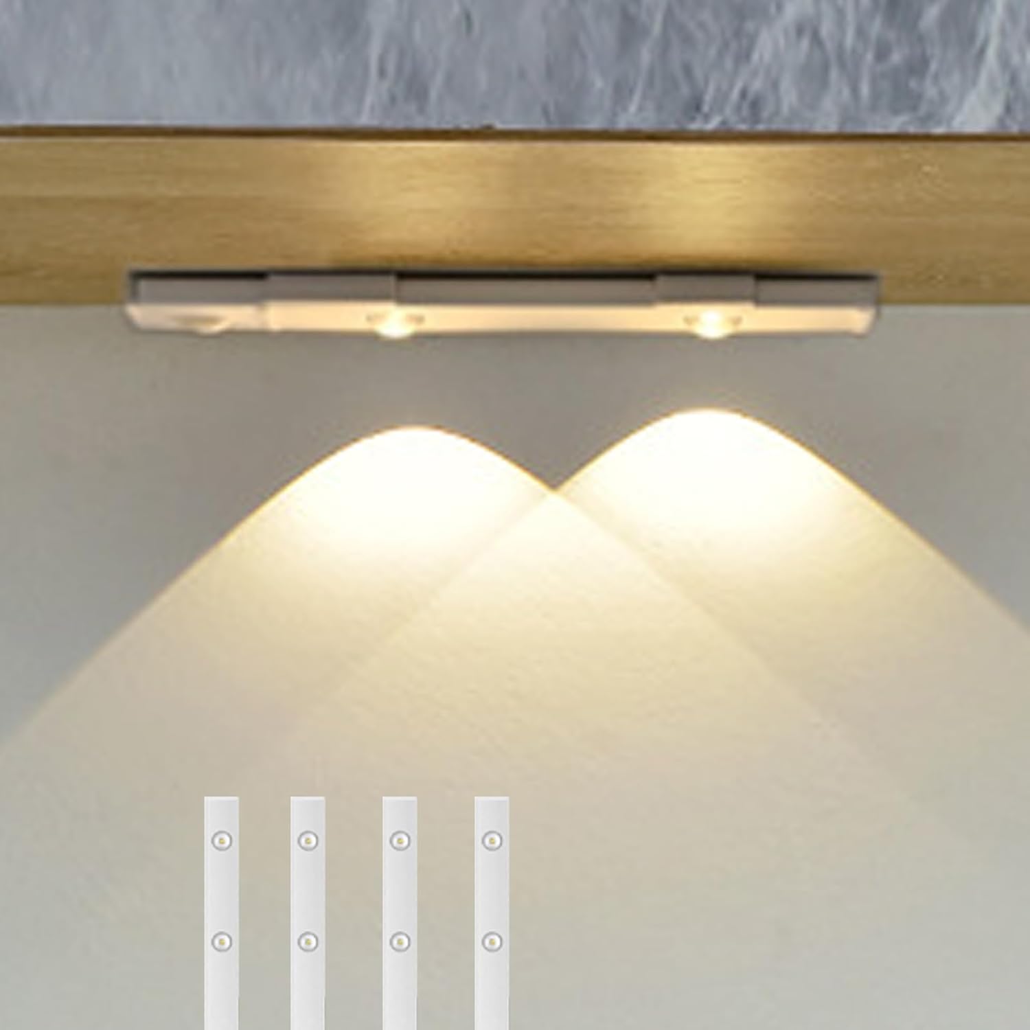 Glowtrack Rechargeable Motion Sensor LED Light – Punch-Free Magnetic Stick-On, 19.7" White Light, USB-C, 3 Modes For Stairs, Kitchen, Closets