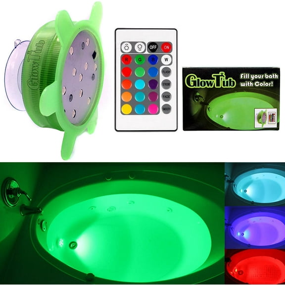 GlowTub Underwater Remote Controlled LED Color Changing Light for Bathtub or Spa - Battery Operated