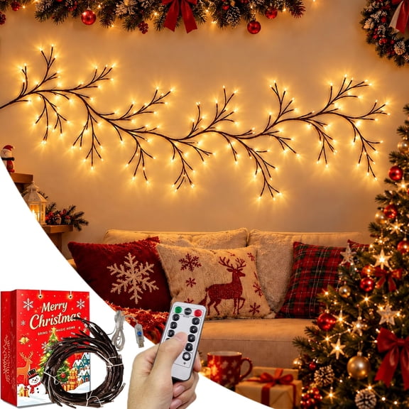 GlowVine Willow Lights, Flexible LED Branch Lights with 8 Modes and Remote