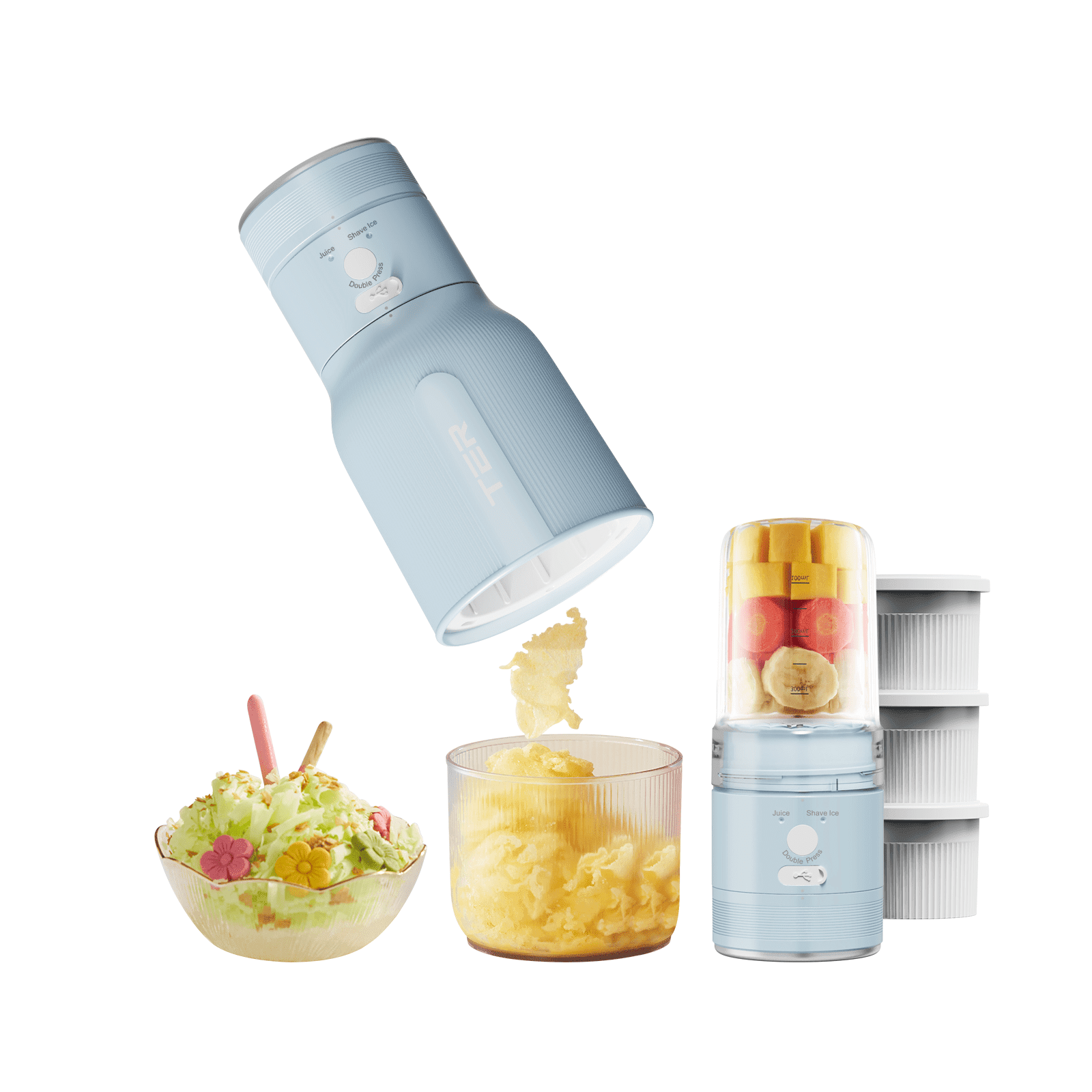 GlowWise Portable Blender, Cordless, 12oz. Vessel, Personal Blender-for Shakes & Smoothies, BPA Free, USB-C Rechargeable, Dishwasher Safe Parts, Blue