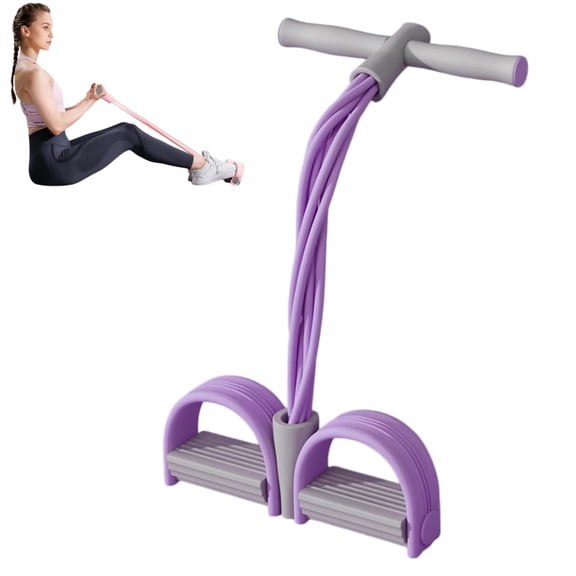 Glowche Pedal Resistance Bands, 4/6 Tube Elastic Pedal Ankle Exerciser, Sit-up Exercise Equipment for Home Workouts
