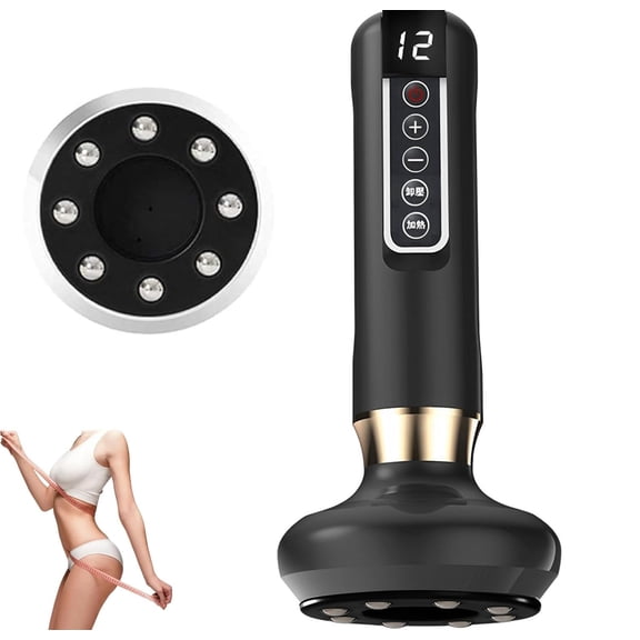 Glowfit Cellulite Massager - Milow Glow Fit Cellulite Massage with 12 Suction Modes, Rechargeable & Cordless Anti-Cellulite Massage Tool for Body Sculpting Abdomen, Waist, HIPS, Arms & Legs (Black)
