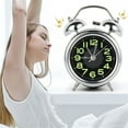 thumbnail image 1 of GlowinThe Dark Clock, Alarm Clock Analog, 3 In, Chrome Housing, Bell Alarm, Analog Alarm, Luminous Dial, Moving Clock Hands, Entryway Table, 1 Pc, 1 of 9