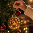 thumbnail image 1 of Glowing 3D Nativity Scene Christmas Ball Ornament with Internal Led Lights, 1-Pack, Clear Glass with Gold Cap, for Christmas Tree Decorations, Hanging Decoration, 1 of 4
