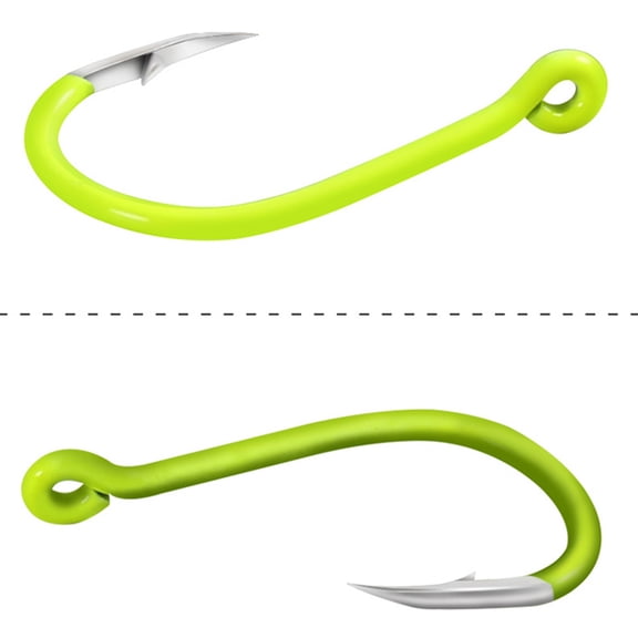 Glowing 50pcs Fluorescent Fishing Hooks Carbon Steel Fishing Hooks
