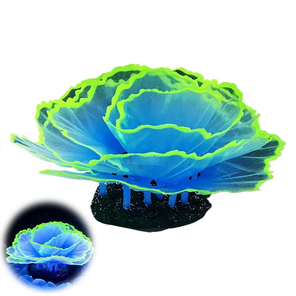 Glowing Artificial Jellyfish & Coral Aquarium Decor, Luminous Marine Plant Decorations for Fish Tank Landscape