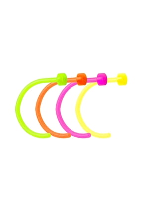 Glowing Bioflex Nose Piercing Hoops