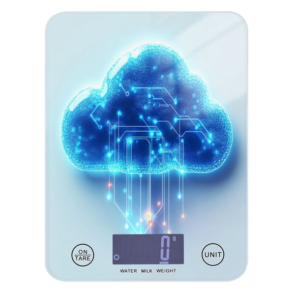 Glowing Blue Clouds Food Scale Digital Kitchen Scale Waterproof Grams Ounces lbs for For Baking and Cooking