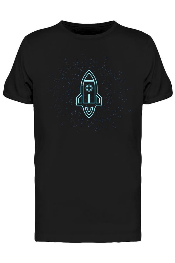 Glowing Blue Rocket T-Shirt Men -Image by Shutterstock, Male Small